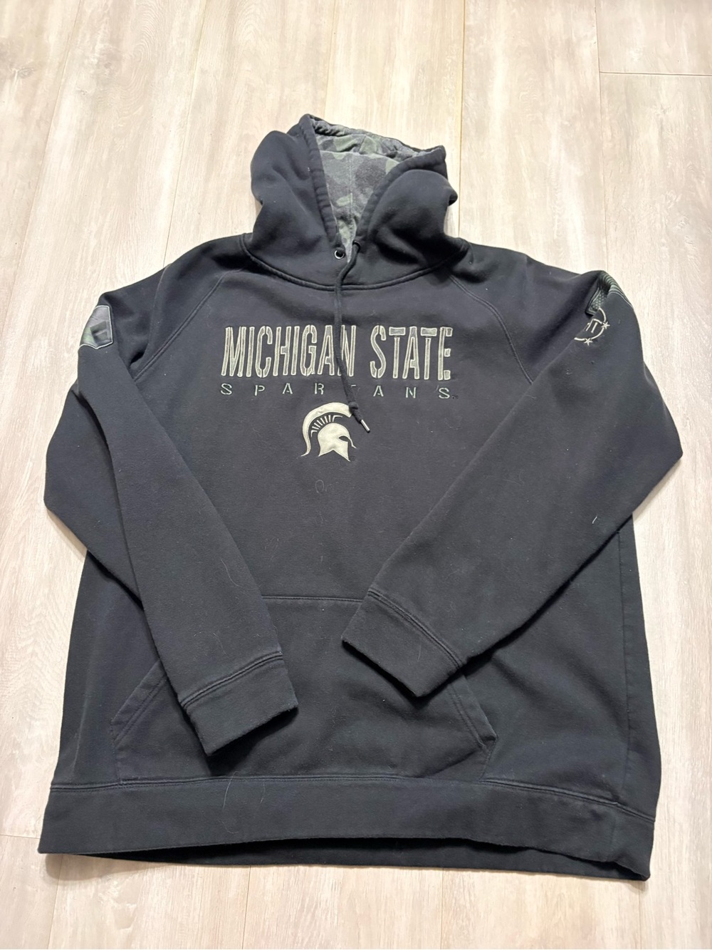 Colosseum Black Hooded Sweatshirt with Olive Logo